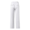 thumbnail image 4 of Weiqiqre Mens Pants New Linen Pants Drawstring Elastic Solid Color Loose Casual Trousers Lightweight Slight Stretch, and Regular Fit for All-Season Going Out, 4 of 5