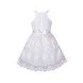 thumbnail image 2 of Robe Fille Blanc Cassé Brodée Fleur Robe Dos Nu Mariage Fête 8 Ans, 2 of 6