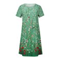 thumbnail image 4 of QIPOPIQ Robes pour Femmes Robe Évasée à Étages Manches Courtes Robes Décontractées Col Rond Robe Midi d'Été Robes Pliantes à Imprimé Offres 2023, 4 of 5