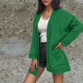 thumbnail image 4 of RXIRUCGD Blouse à Manches Longues Col en V pour Femmes Rayée Ample Assortie, Vert, Taille : TG, 4 of 4