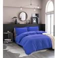 thumbnail image 2 of 3-Piece Duvet Cover Set, 1800 Thread Count, Button Closure, Solid Color - Cooling, Breathable Material- Wrinkle, Fade, Stain Resistant, Full/Queen, Royal Blue, 2 of 5