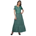 thumbnail image 3 of Moomaya Jupe Longue Imprimée pour Femmes Style Portefeuille Grande Taille Jupe Maxi à 3 Niveaux, 3 of 6