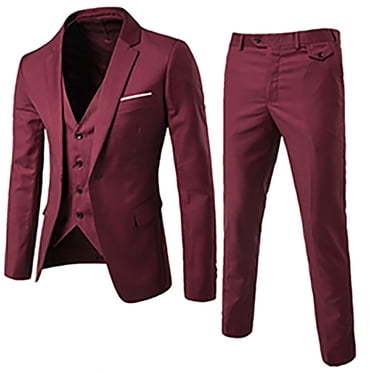 CEHVOM Men's Fashion Suit Jacket + Vest + Suit Pants Three-piece Suit