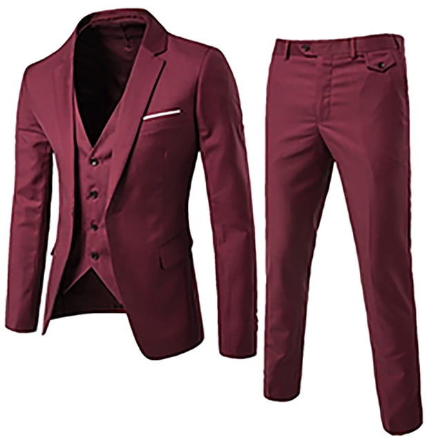 CEHVOM Complet de Mode pour Homme Veste + Gilet + Pantalon de Complet Complet Trois Pièces