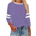 thumbnail image 1 of Timegard Hauts pour Femmes Grande Taille Col Rond Manches 3/4 T-Shirts Confortables Tunique Décontractée pour Porter avec des Leggings, 1 of 5