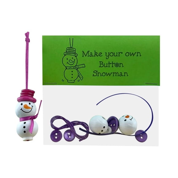 Feltree DIY Christmas Ornament Kit - Button Snowman Craft Kit for Kids & Adults, Complete Supplies for Holiday Decor, Family Activity & Holiday Gift