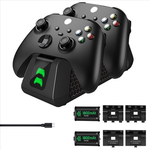 Charging Dock Station for Xbox Series X & S Game Controller Charger with 2PCS 1800mAh Battery Pack For Xbox One X/S/Elite