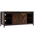 thumbnail image 1 of HOMCOM TV Table Television Stand W/ Storage and Barn Door Brown, 1 of 10