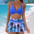 thumbnail image 2 of Kcodviy Femme Grand Maillot de Bain Deux Pièces Femmes Hauts de Maillot de Bain Style Robe Colorée Culottes Volant Tournesol Maillot de Bain Taille 6X Bikini Imprimé Maillot de Bain pour Femme, 2 of 6