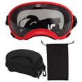 thumbnail image 1 of Large Dog Goggles, Sturdy Buckle Durable PC Dog Goggles Windproof Ultraviolet Proof  For Outdoor Black Frame And Gray Goggles,Red Frame And Red Goggles,Red Frame And Transparent, 1 of 8