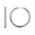 thumbnail image 1 of Boucle d'Oreille Créole en Diamant de Laboratoire / Boucles d'Oreilles Créoles Meara de Forme Ronde Certifiées IGI de 3 Carats / Or Blanc 14K / Serti Griffes / Qualité FG-VS1-VS2 / Friendly Diamonds, 1 of 6