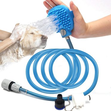 Dog Shower Sprayer Dog Bath Tool Adjustable Hand Held Brush and Wipes 2 in 1-2.5M