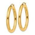 thumbnail image 2 of 14K Yellow Gold Polished 4mm Lightweight Round Hoop Earrings, 2 of 3