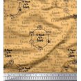 thumbnail image 1 of Soimoi Orange Rayon Fabric To Travel Is To Live Text Print Sewing Fabric Yard 56 Inch Wide, 1 of 2