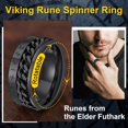 thumbnail image 4 of ORUYROP Can Engrave Viking Rune Spinner Rings for Men/Women, Size #7-#14 Chain Link Fidget Ring, Stainless Steel/Gold Plated/Black-Send Gift Box, 4 of 7