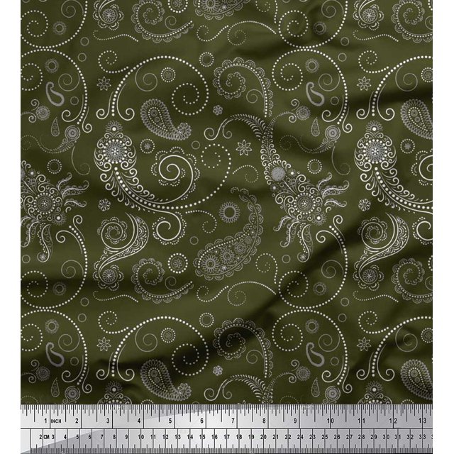 Soimoi Poly Georgette Fabric Floral & Paisley Print Fabric by Yard 52 Inch Wide