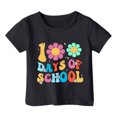 thumbnail image 1 of FhsagQ le 7 Juillet Garçon et Fille Mode Décontractée Imprimé Col Rond Ample Manche Courte T-Shirt Haut Tout-Petit Filles Printemps le 7 Juillet T-Shirts 6T Filles Chemises d'Été Taille 8/9 Pâques Noir 8-9 Ans, 1 of 4