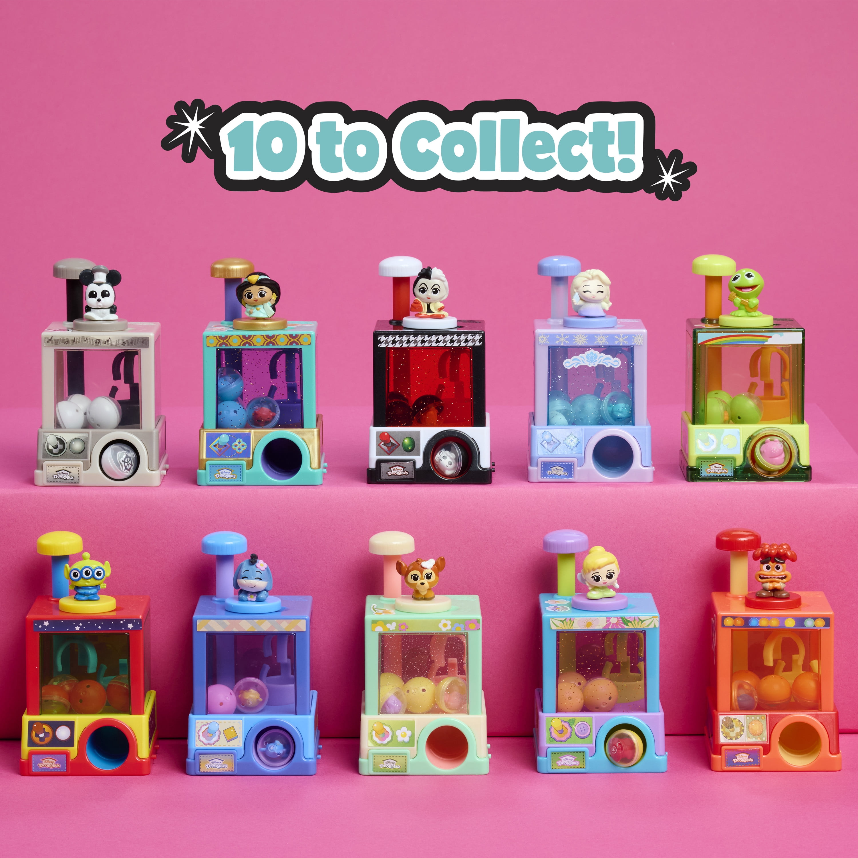 Machine à pince Disney Doorables avec figurines à collectionner et 11 accessoires, jouets pour enfants de 5 ans et plus par Just Play