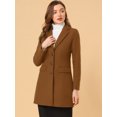 thumbnail image 2 of INSPIRE CHIC Manteau d'Hiver pour Femme à Revers Cranté, Simple Boutonnage, Manches Longues, Brun Foncé L, 2 of 6