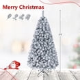 thumbnail image 4 of Costway 6 FT Pre-Lit Flocked Cedar Christmas Tree Hinged White, 4 of 11