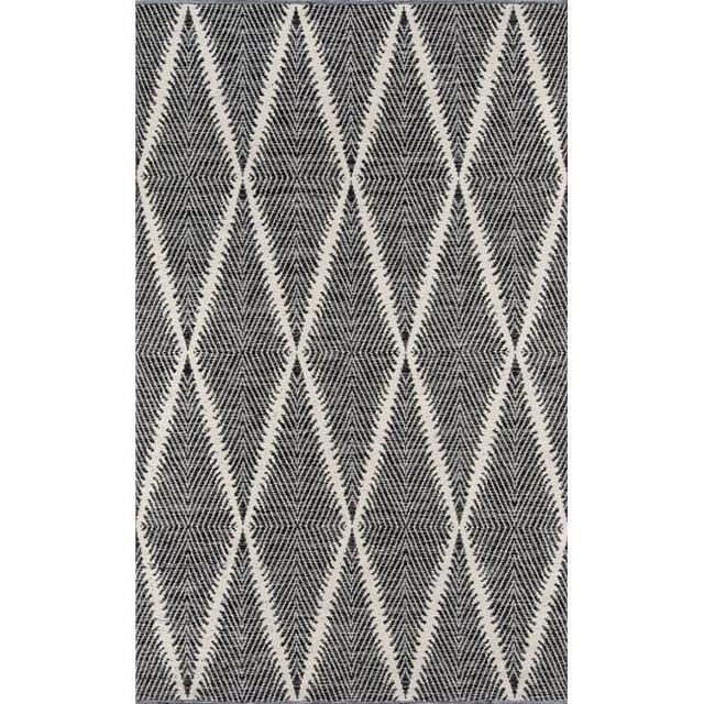 Erin Gates RIVERRIV-1BLK2030 Tapis Rectangulaire Tissé à la Main, Noir - 2 x 3 Pi.