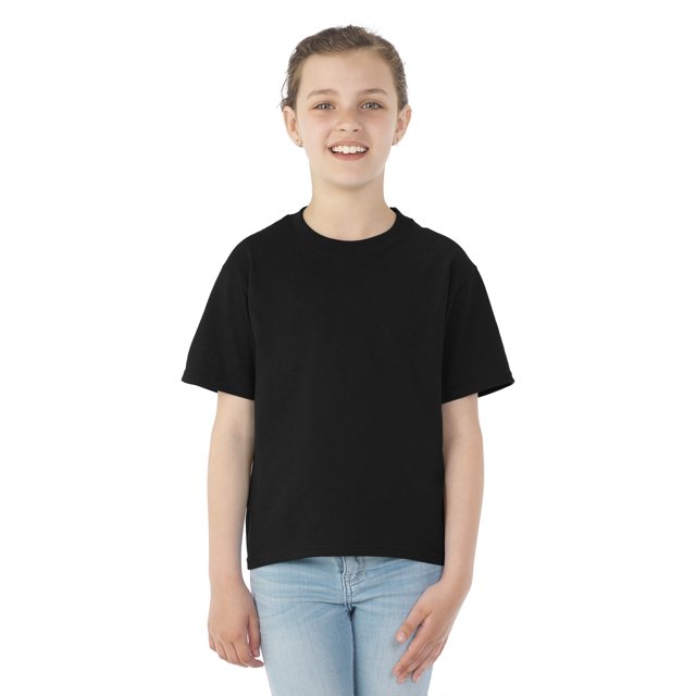 Jerzees Youth DRI-POWER Active Short Sleeve Crew T-Shirt, M, Black