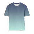 thumbnail image 5 of Timegard Hauts d'Été pour Femmes Col Rond Manches Courtes Couleur Dégradée Blouse Confortable Décontractée Ample Hauts, 5 of 5