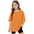 thumbnail image 3 of Hauts d'Été pour Adolescentes 2025 T-Shirts Surdimensionnés à Manches Courtes Chic Décontracté Col Rond Mode, 3 of 5