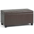 thumbnail image 1 of Simpli Home Dover Faux Leather Storage Bench in Chocolate Brown, 1 of 5