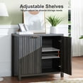 thumbnail image 3 of OAKHAM Buffet Bahut Cannelé avec Tablettes Ajustables, Crédence Console d'Appoint Moderne, Chêne Minuit, 3 of 6