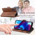 thumbnail image 4 of Case for Motorola Moto G Pure Cover Leather Wallet Folio Case Book Design Flip Magnetic Closure - Brown, 4 of 5