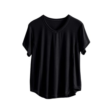 Kaemgyyd T-Shirts pour Femmes Grande Taille en Coton, Coupe Ample, Col en V, Hauts d'Été Classiques, Couleur Unie, Manches Courtes, T-Shirts Décontractés