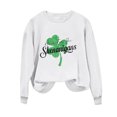 thumbnail image 4 of Levmjia T-Shirts pour Femmes de la Saint-Patrick Hauts Vert Trèfle Col Rond Imprimé Haut à Manches Longues Chandails, 4 of 4