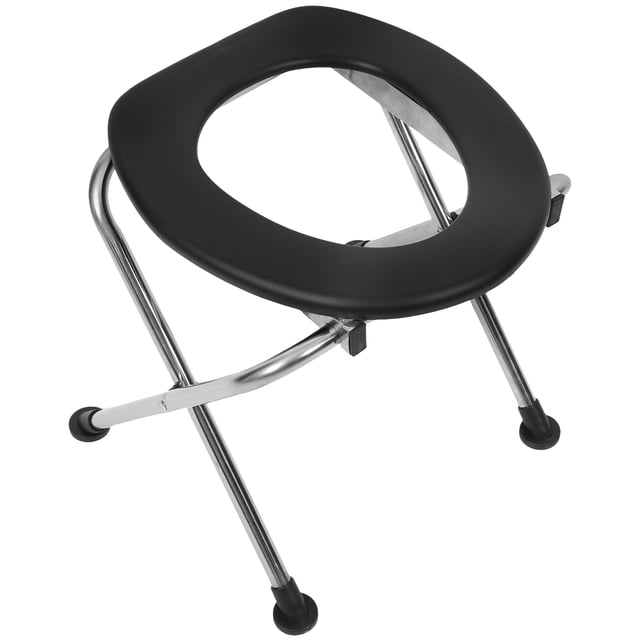 OULII Foldable Elderly Toilet Chair Portable Bathroom Seat Stable Stainless Steel Material
