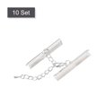 thumbnail image 3 of 10Set Ribbon Crimp Clamp Ends Lobster Claw Clasps & Chain 40mm Silver White for DIY, 3 of 7