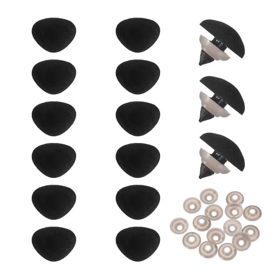 Uxcell 15 Sets Safety Noses, 15 mm Safety Eyes and Noses with Washers for Crochet Animals Plush Bear Doll Making Supplies Accessories, Black