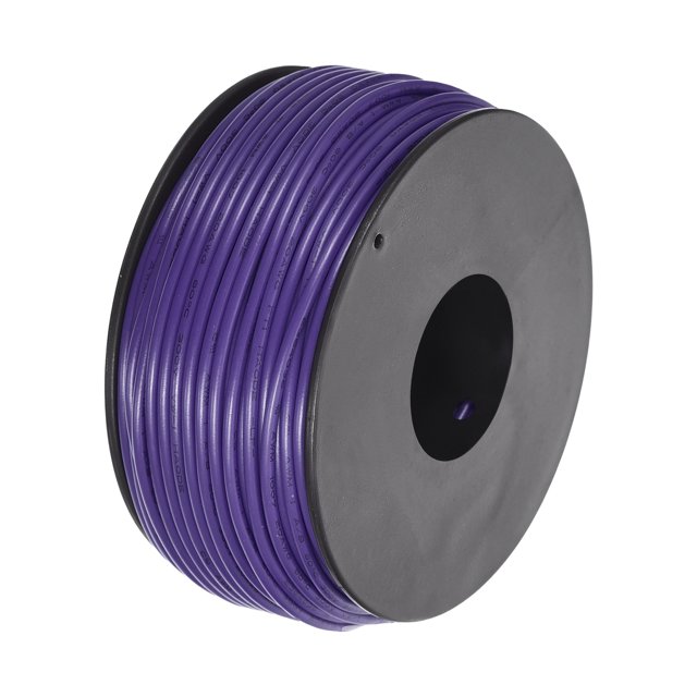 Uxcell 20AWG Stranded Wire Hookup 30M/100ft Purple, Electrical Wire UL1007 Spool