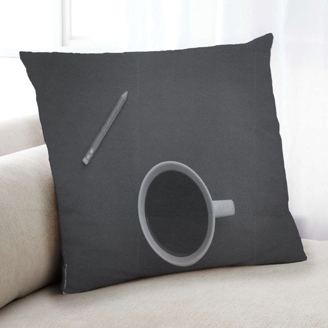 Ahgly Company Color Focus Black Coussin Décoratif d'Intérieur, 18 Po X 18 Po