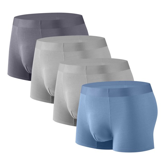 Plebaso Underwear Boxers for Men Comfortable Stretch Boxer Soft Briefs Breathable Men's 4 Pack Underpants