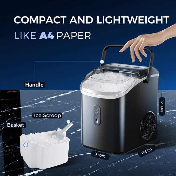 Simzlife 35lbs/24H Nugget Ice Maker Countertop,Portable Ice Maker