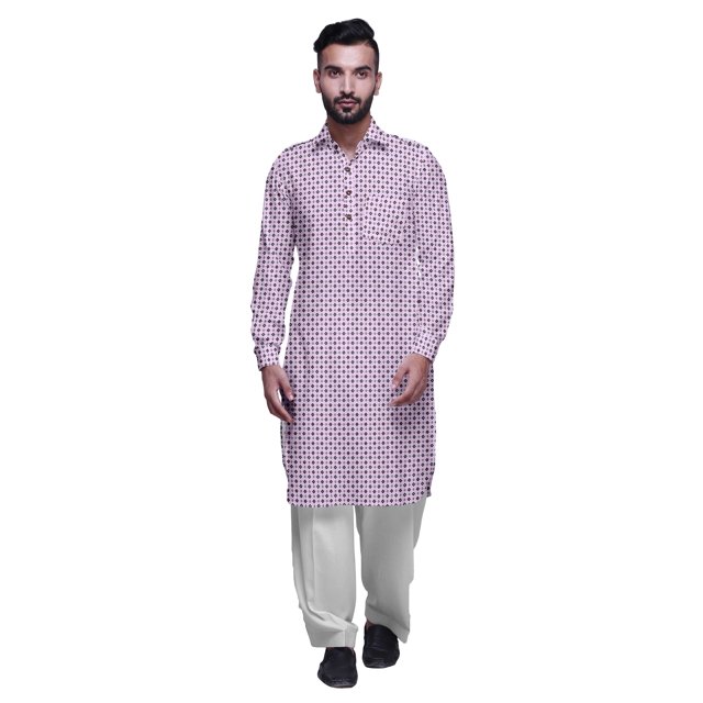 Atasi Classic Collar PathaniKurta Pajama For Boys Rayon Front Pocket Shirt