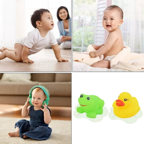 10 Pieces Kids Cute Animal Bath Toy Swimming Soft Rubber Water Toys Squeeze Sound Kids Washing Game Gift Random Style