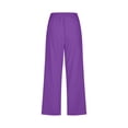 thumbnail image 5 of Timegard Womens Cotton Linen Pants Capris Drawstring Casual Solid Color Cropped Trousers with Pockets, 5 of 5