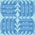 thumbnail image 1 of Ahgly Company Tapis d'Intérieur Lavable en Machine Carré Transitionnel Bleu Néon, 5 Pieds Carré, 1 of 7