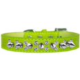 thumbnail image 1 of Double Crystal And Spike Croc Dog Collar Lime Green Size 16, 1 of 1