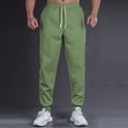 thumbnail image 4 of Ceisia Men Solid Color Loose Casual Pants Elastic Waist Drawstring Sports Gift Work Trousers, 4 of 4