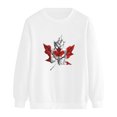 thumbnail image 5 of Bmisegm Femmes Chandail à Capuchon Décontracté à Col Rond à Manches Longues avec Imprimé de Feuille d'Érable Canadienne Chandails Décontractés pour Femmes Blanc TTG, 5 of 5