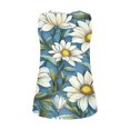 thumbnail image 4 of UPPADA Camisoles Mignonnes pour Femmes Tendance Col Rond à Fleurs Hauts d'Été Sans Manches Blouses Chic Décontracté Débardeurs Graphiques Bleu Marine,2TG, 4 of 5