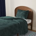 thumbnail image 3 of Mainstays Kids Dark Green Plush Ribbed Corduroy Comforter Set, Twin, 2 Pieces, 3 of 4