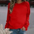 thumbnail image 2 of CEHVOM Mode Femmes Décontracté Manches Longues Col Rond Uni Chandail pour Dames Hauts Blouse Liquidation, 2 of 4